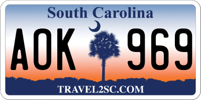 SC license plate AOK969