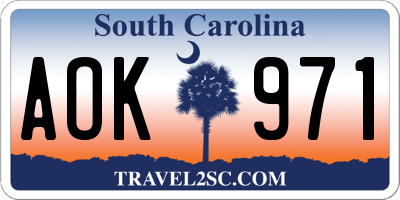 SC license plate AOK971