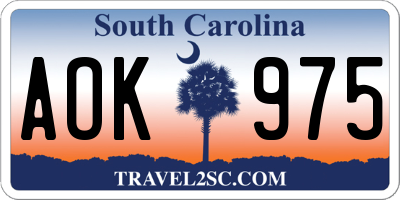 SC license plate AOK975