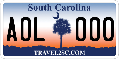 SC license plate AOL000