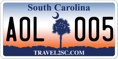 SC license plate AOL005