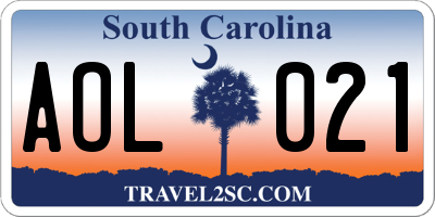 SC license plate AOL021