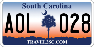 SC license plate AOL028