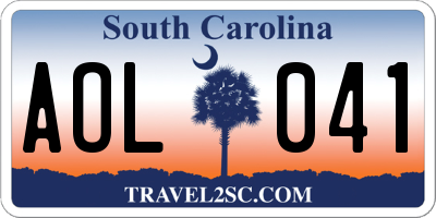 SC license plate AOL041