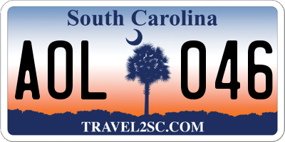 SC license plate AOL046