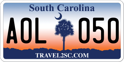 SC license plate AOL050