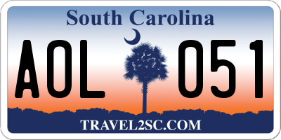 SC license plate AOL051