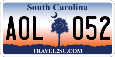 SC license plate AOL052