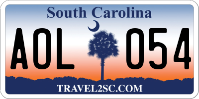 SC license plate AOL054