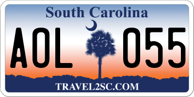 SC license plate AOL055