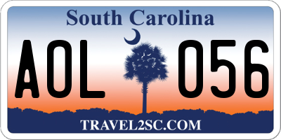 SC license plate AOL056