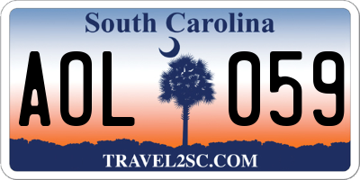 SC license plate AOL059