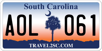 SC license plate AOL061