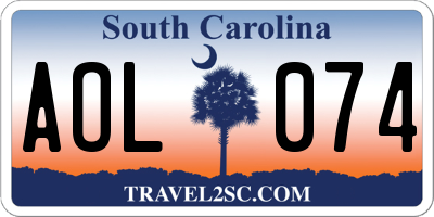 SC license plate AOL074
