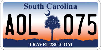 SC license plate AOL075