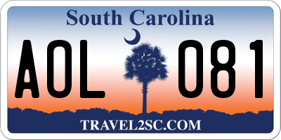 SC license plate AOL081
