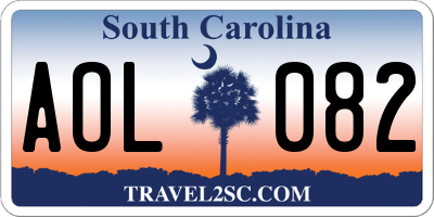 SC license plate AOL082
