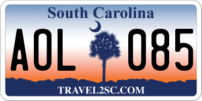 SC license plate AOL085