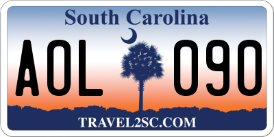 SC license plate AOL090