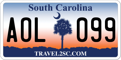 SC license plate AOL099