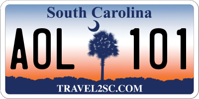 SC license plate AOL101