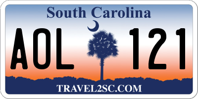SC license plate AOL121