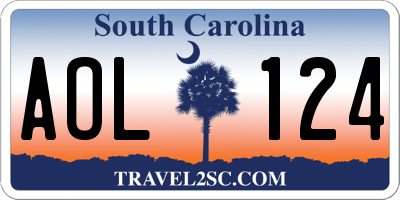 SC license plate AOL124