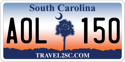SC license plate AOL150