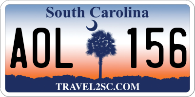 SC license plate AOL156