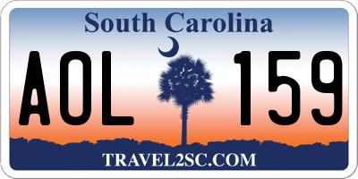 SC license plate AOL159