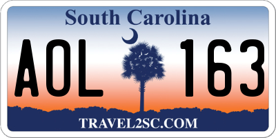 SC license plate AOL163