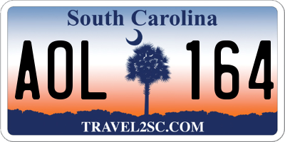 SC license plate AOL164
