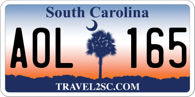 SC license plate AOL165