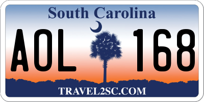 SC license plate AOL168