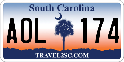 SC license plate AOL174