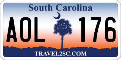 SC license plate AOL176