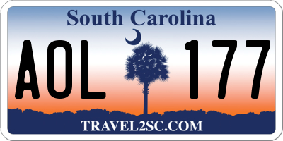 SC license plate AOL177