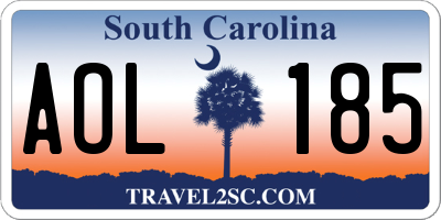 SC license plate AOL185