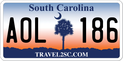 SC license plate AOL186