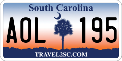 SC license plate AOL195