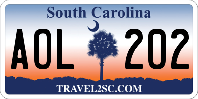 SC license plate AOL202