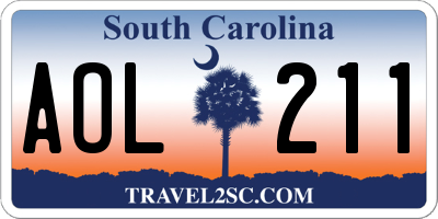 SC license plate AOL211