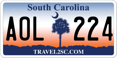 SC license plate AOL224