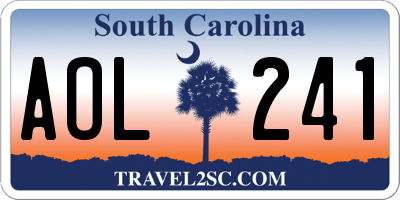 SC license plate AOL241