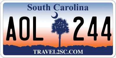 SC license plate AOL244