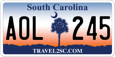 SC license plate AOL245