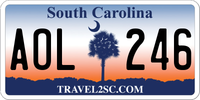 SC license plate AOL246
