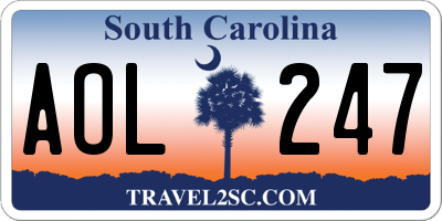 SC license plate AOL247