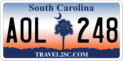 SC license plate AOL248