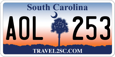 SC license plate AOL253